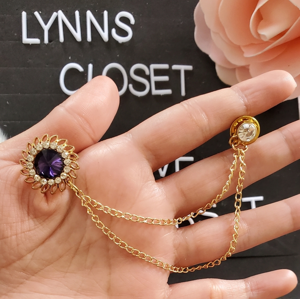 Hanging Chain Brooch Suit Stud for Men